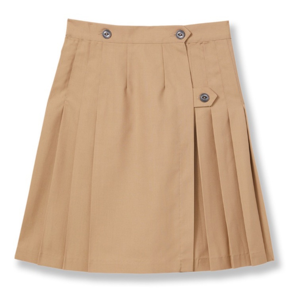Flynn O'Hara Ladies Girls 16X Tan Uniform Wraparound Kilt Skirt w Hidden Pocket